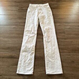 7 For All Mankind Easy Slim High Rise Straight Jeans White Size 25
